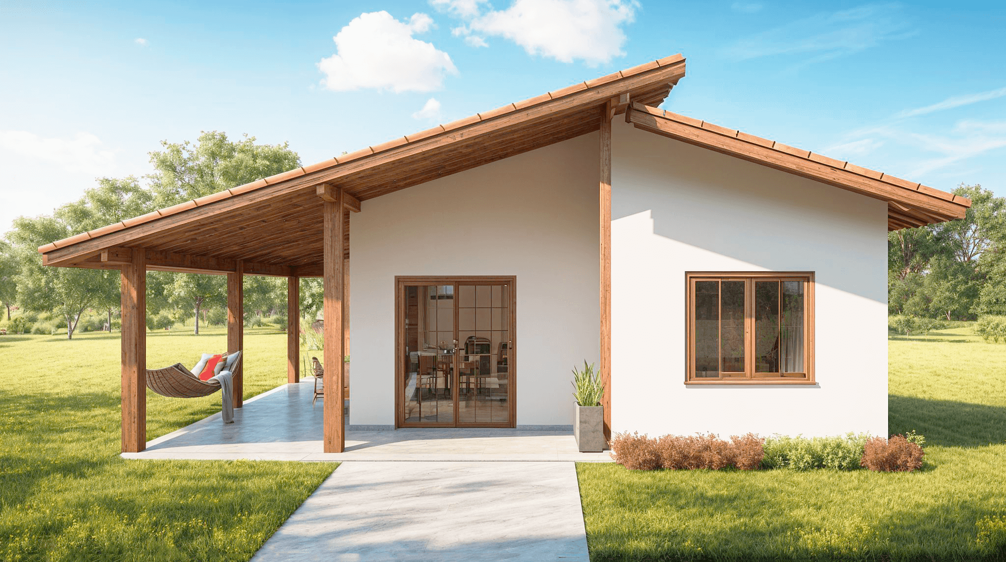 projetos de casas de campo com varanda