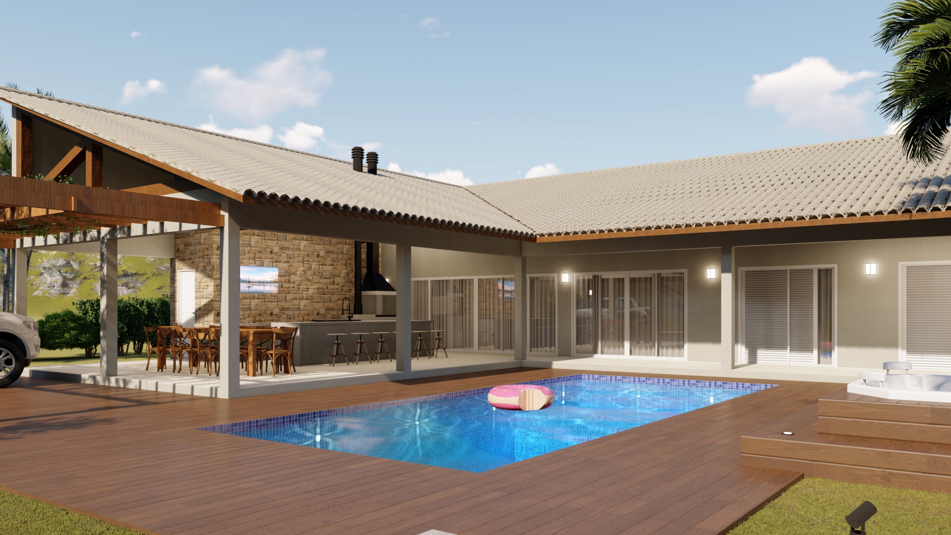 casas de campo com varanda gourmet