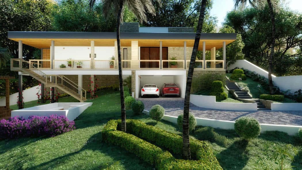 plantas de casas de campo com varanda