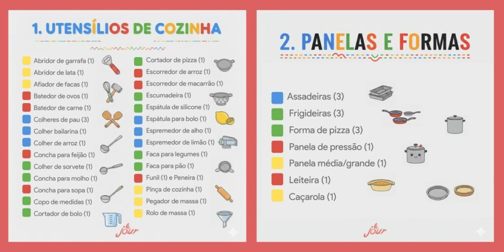 lista de presentes para chá de enxoval