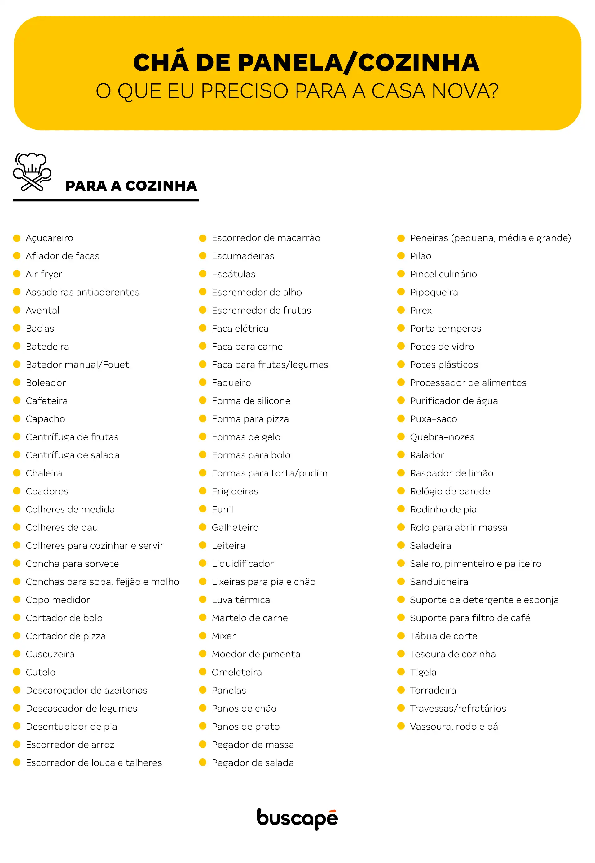 itens para chá de enxoval