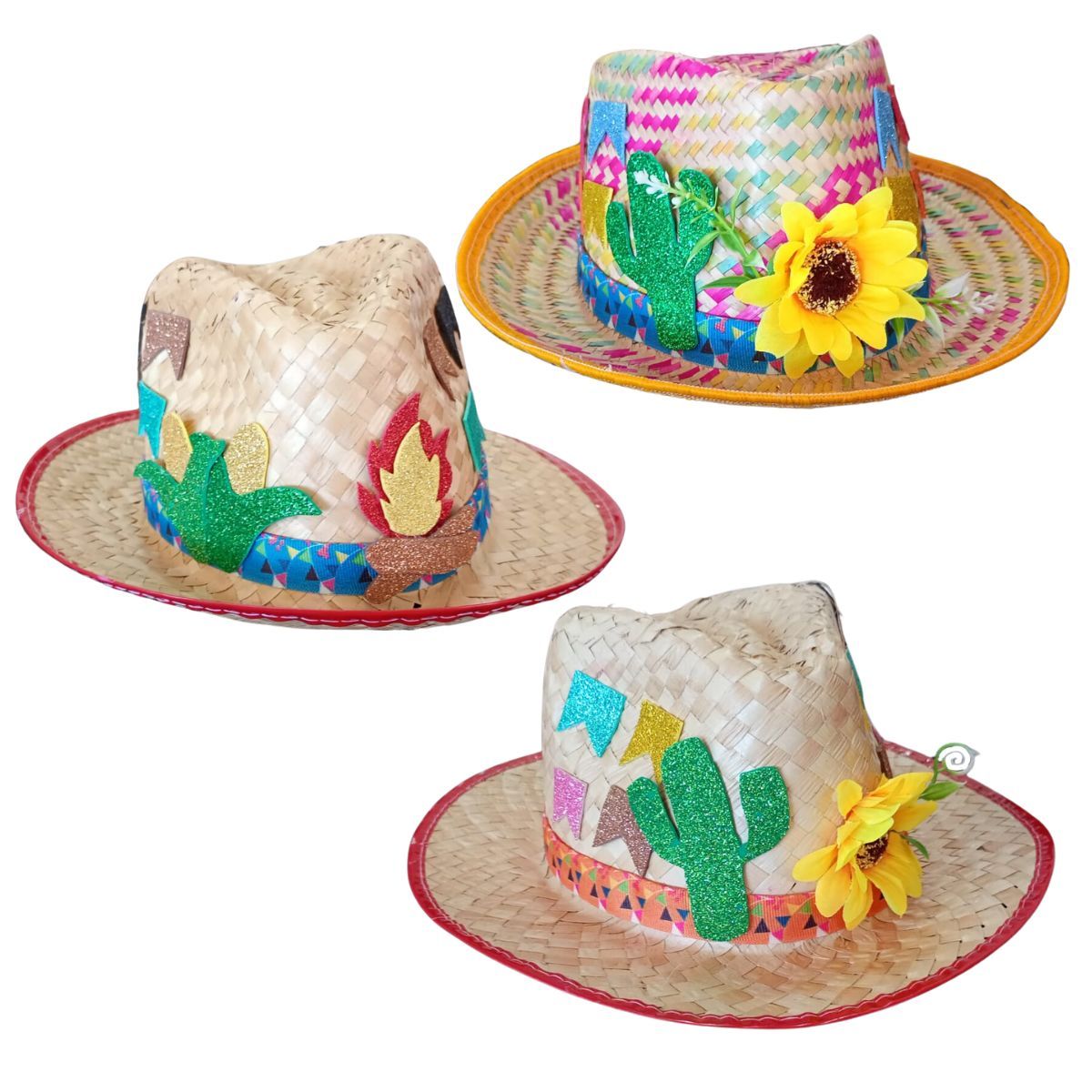 chapéu de palha decorado para festa junina