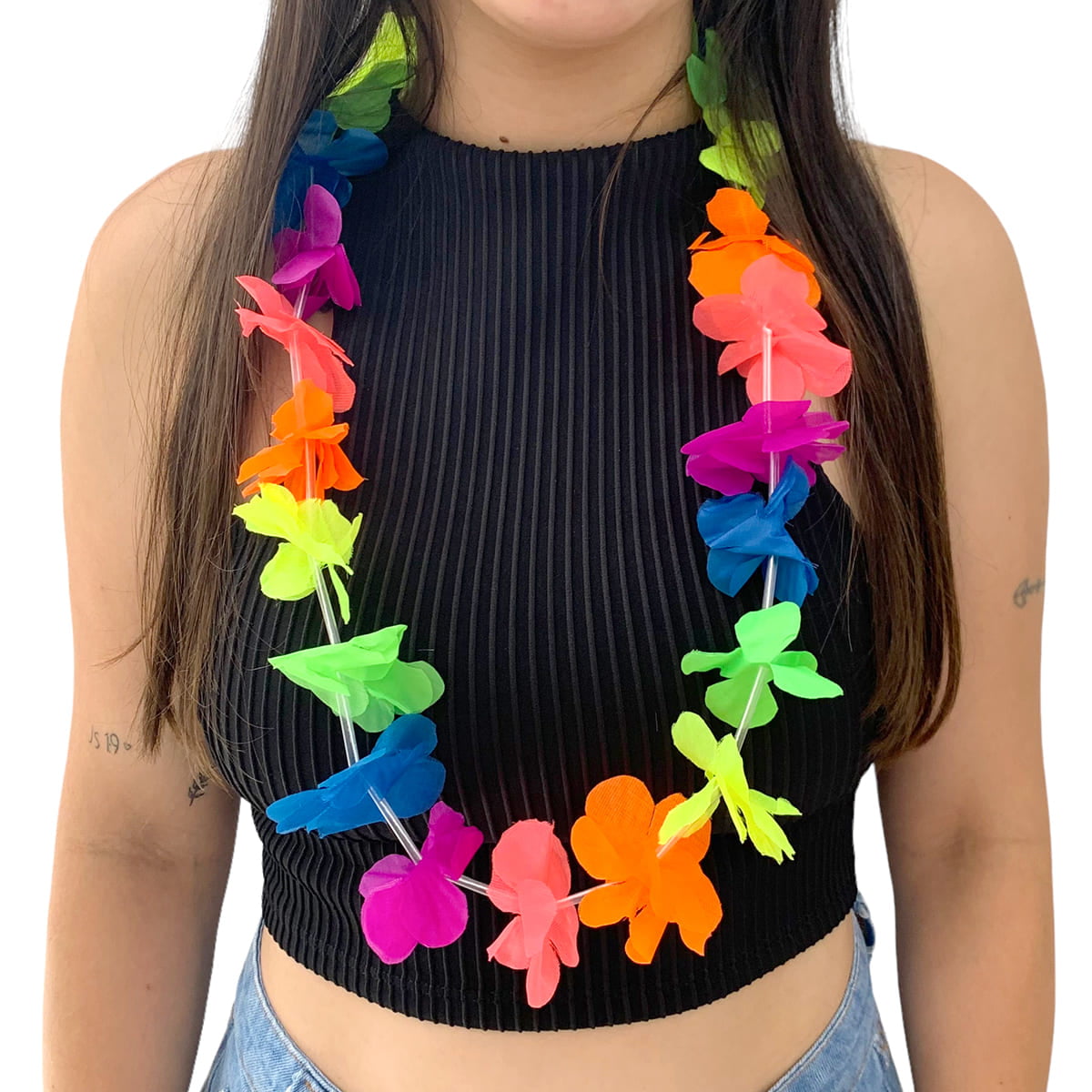 colar de miçangas neon carnaval