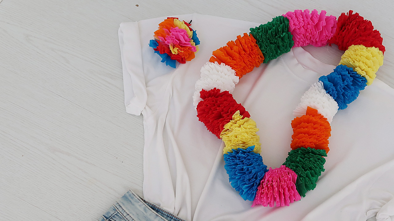 colar de fitas de cetim carnaval