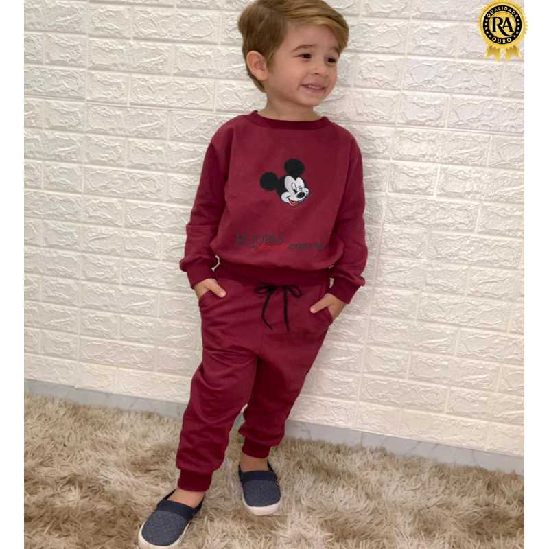 Conjunto moletom infantil peluciado masculino
