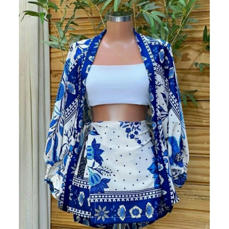 conjunto de 3 peças kimono