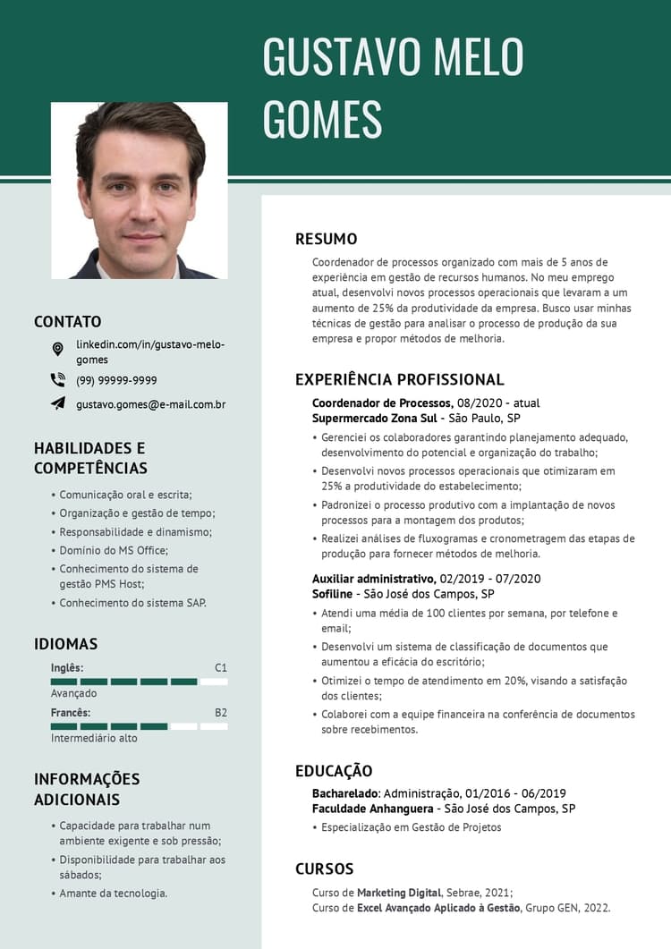 foto para currículo