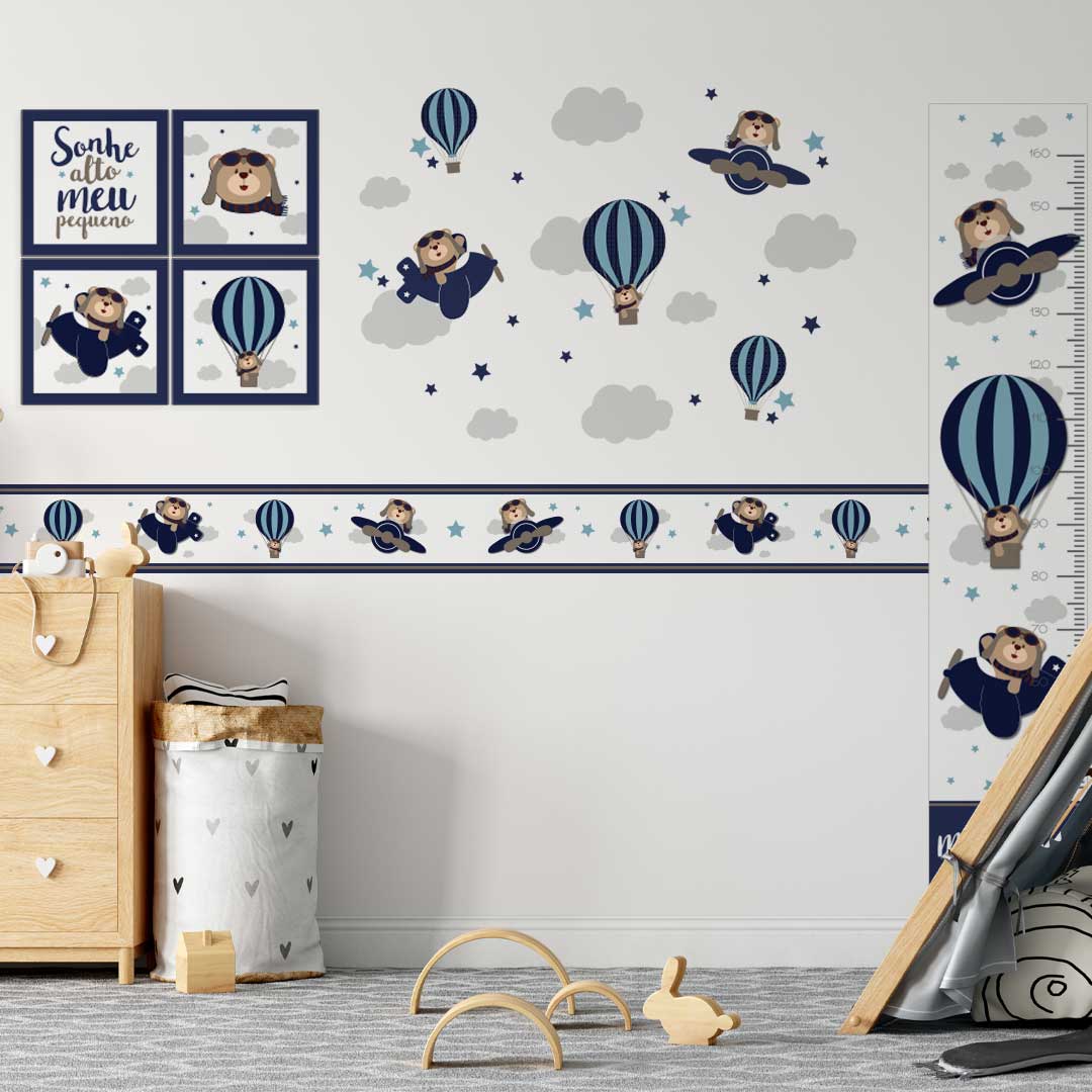 decoração quarto bebê urso clássico minimalista