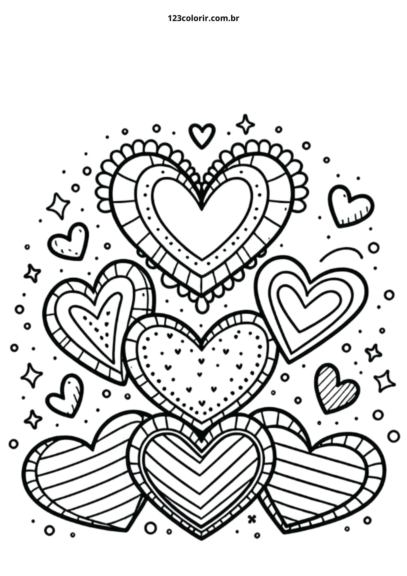 desenho de coração simples para colorir