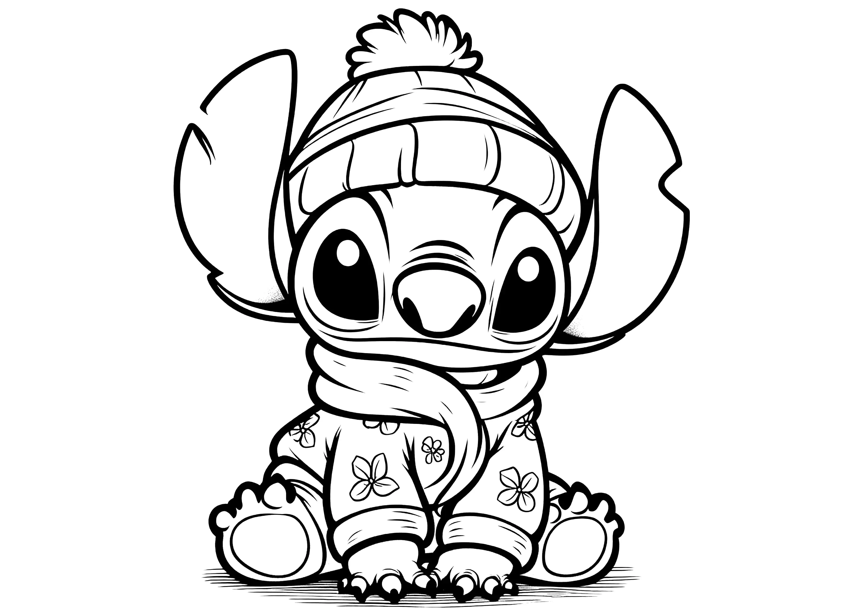 stitch surfista para colorir