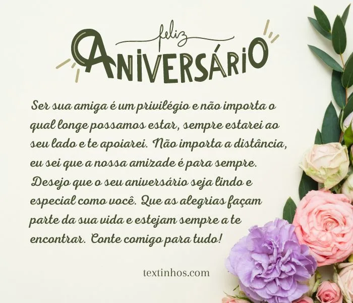 como desejar feliz aniversário para amiga que mora longe