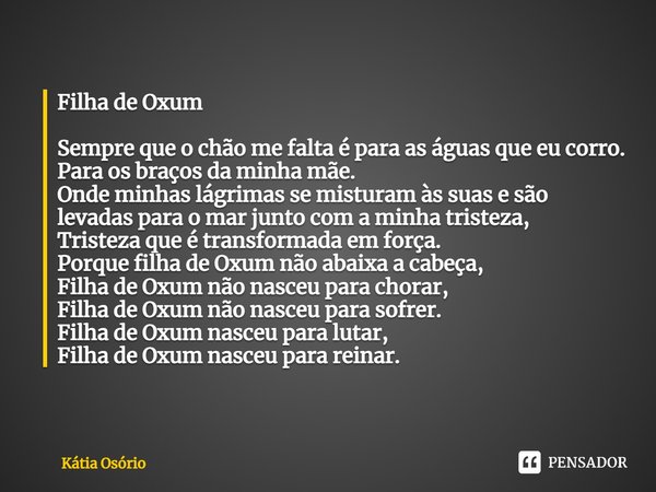 filha de Oxum características