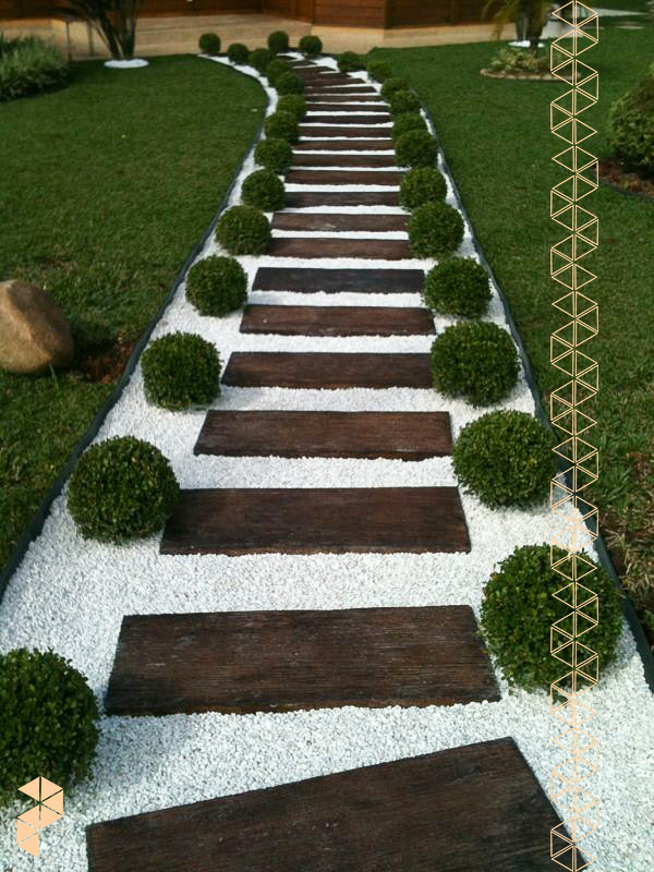 caminho de pedras para jardim