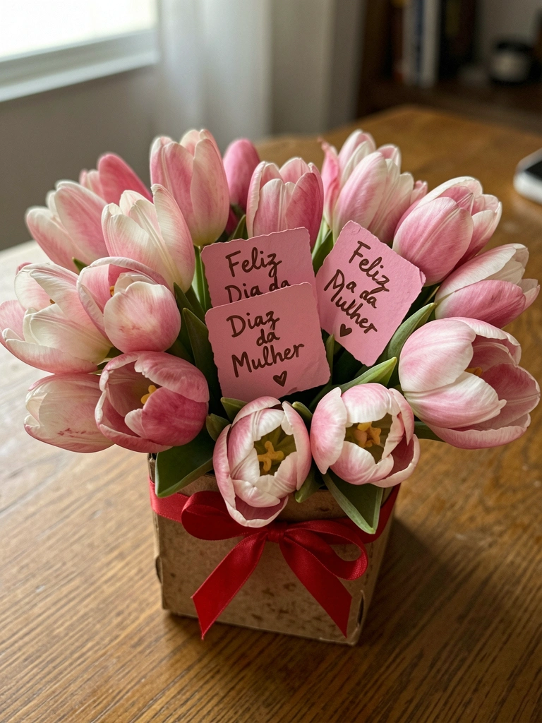 Coração decorado com flores e símbolos do feminino sobre fundo claro