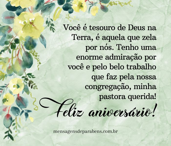 mensagem de aniversário para pastora com versículo
