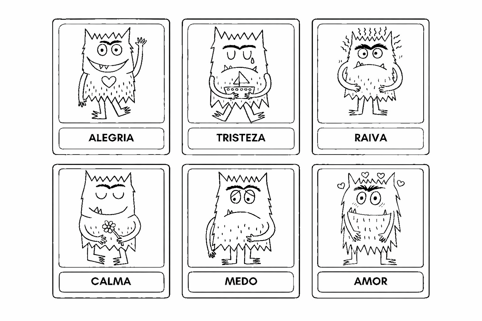Atividades para colorir emoções