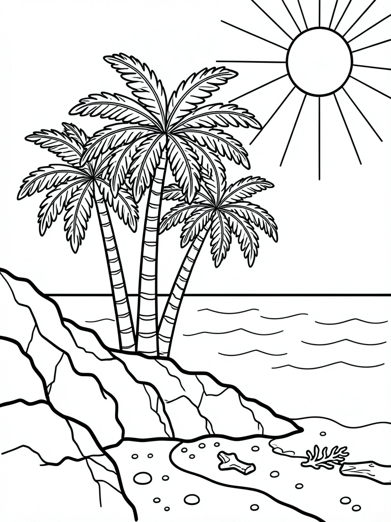 Miniaturas de desenhos de praia em PDF na página de download