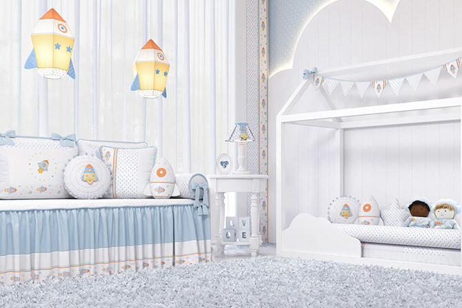 cores para quarto de bebê tema espaço