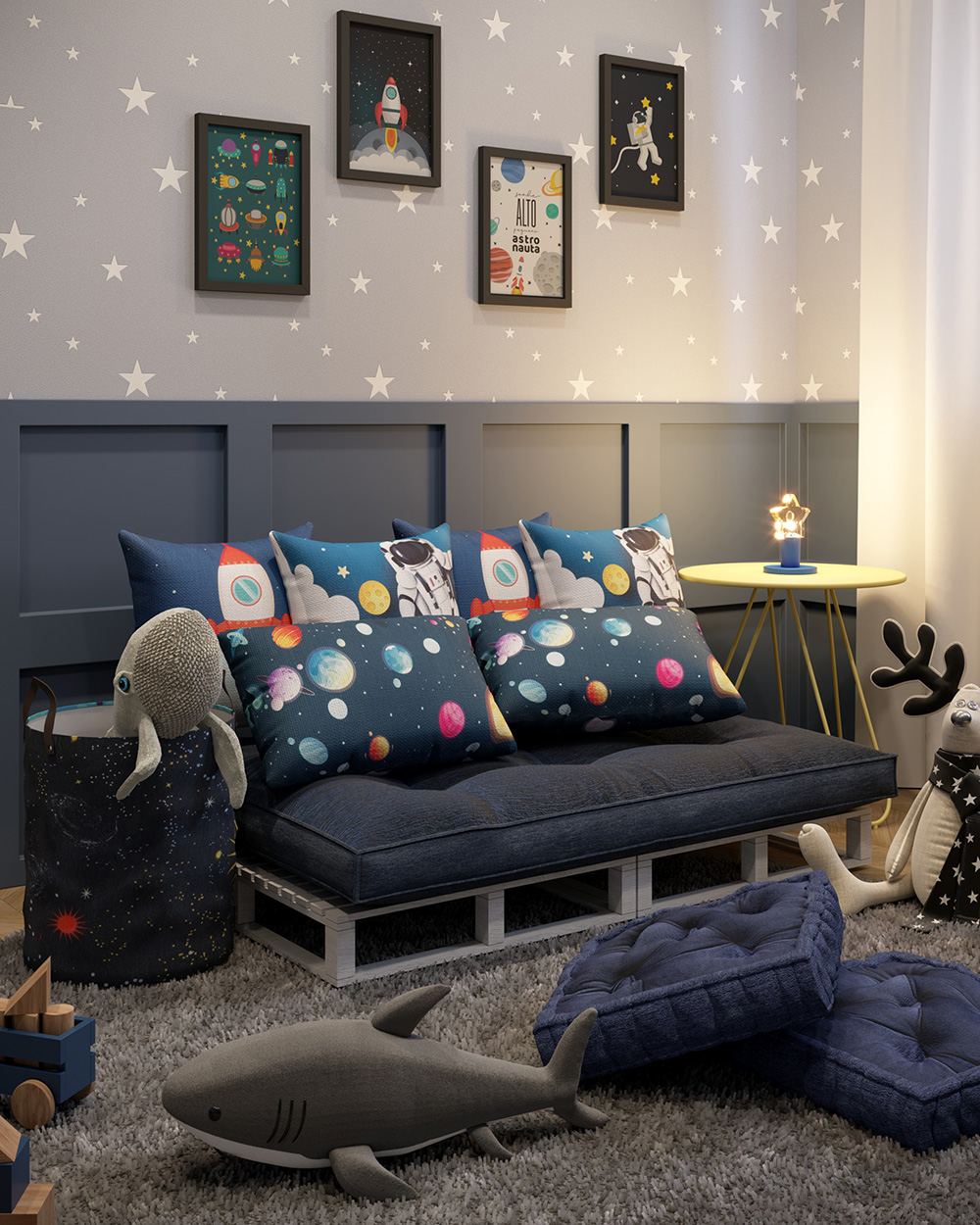 luminária lua quarto bebê