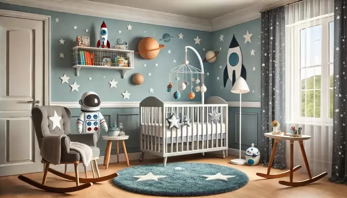 enxoval bebê tema espaço sideral