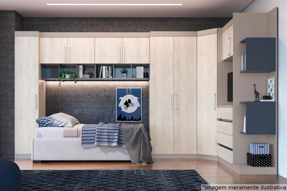 soluções de armazenamento quarto solteiro