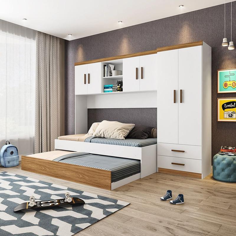 soluções de armazenamento quarto solteiro