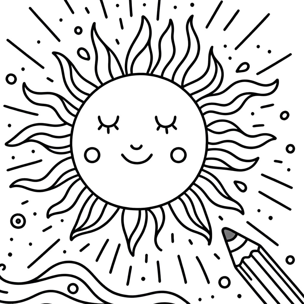 desenho sol para pintar