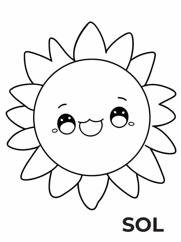 desenhos para colorir tema sol