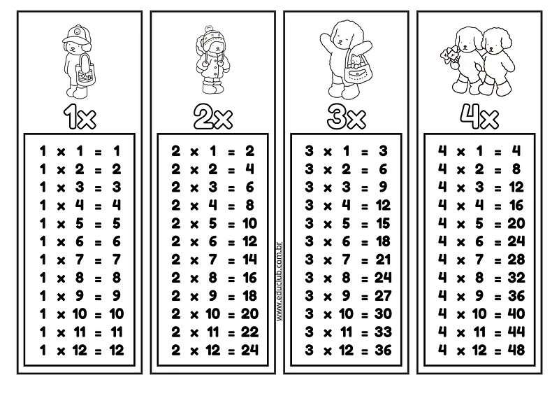 exercícios de tabuada lúdicos