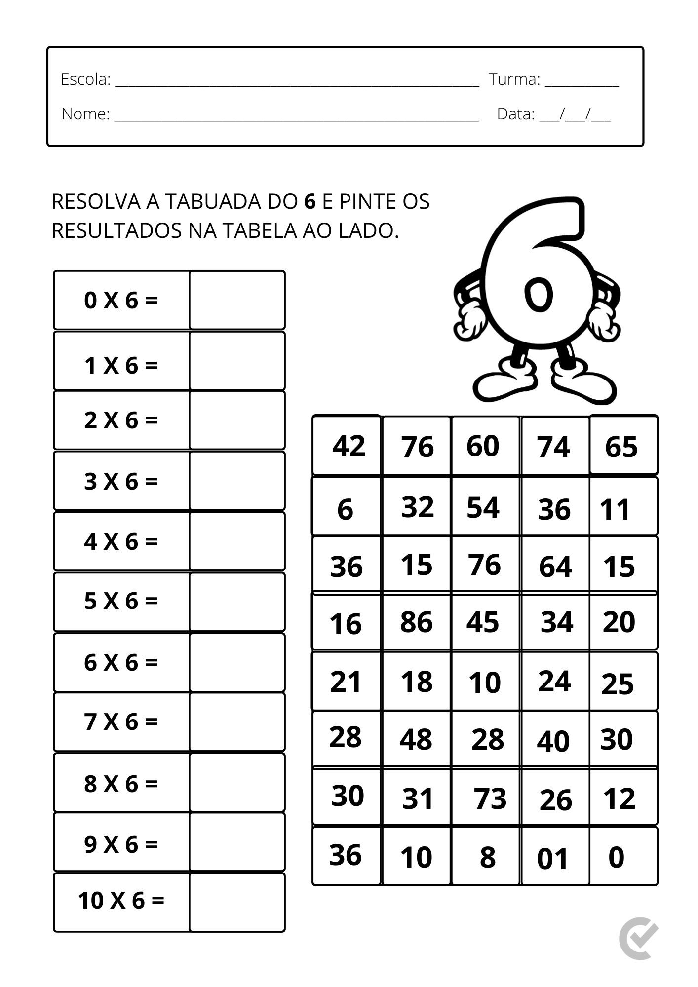 desenhos para colorir matemática