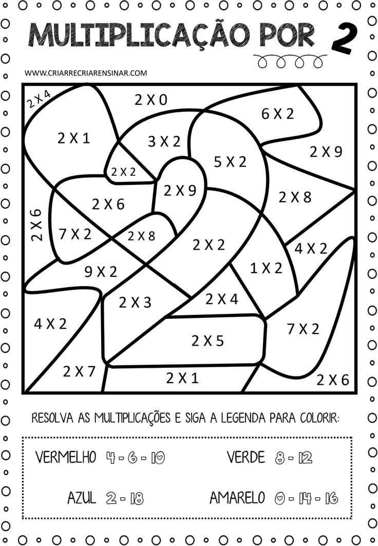 material didático de tabuada infantil