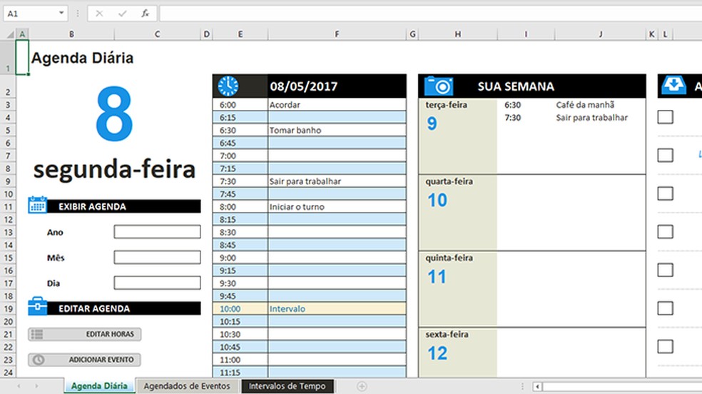 lista de afazeres diários