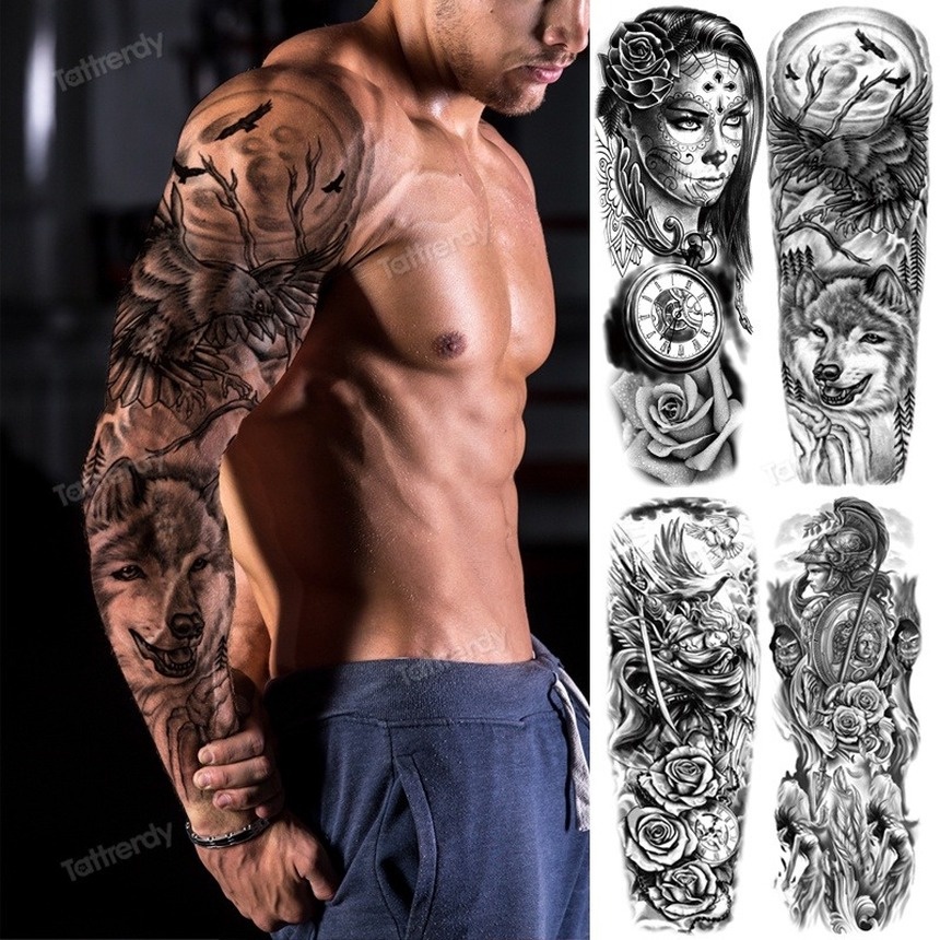 tatuagem preto e cinza braço masculino