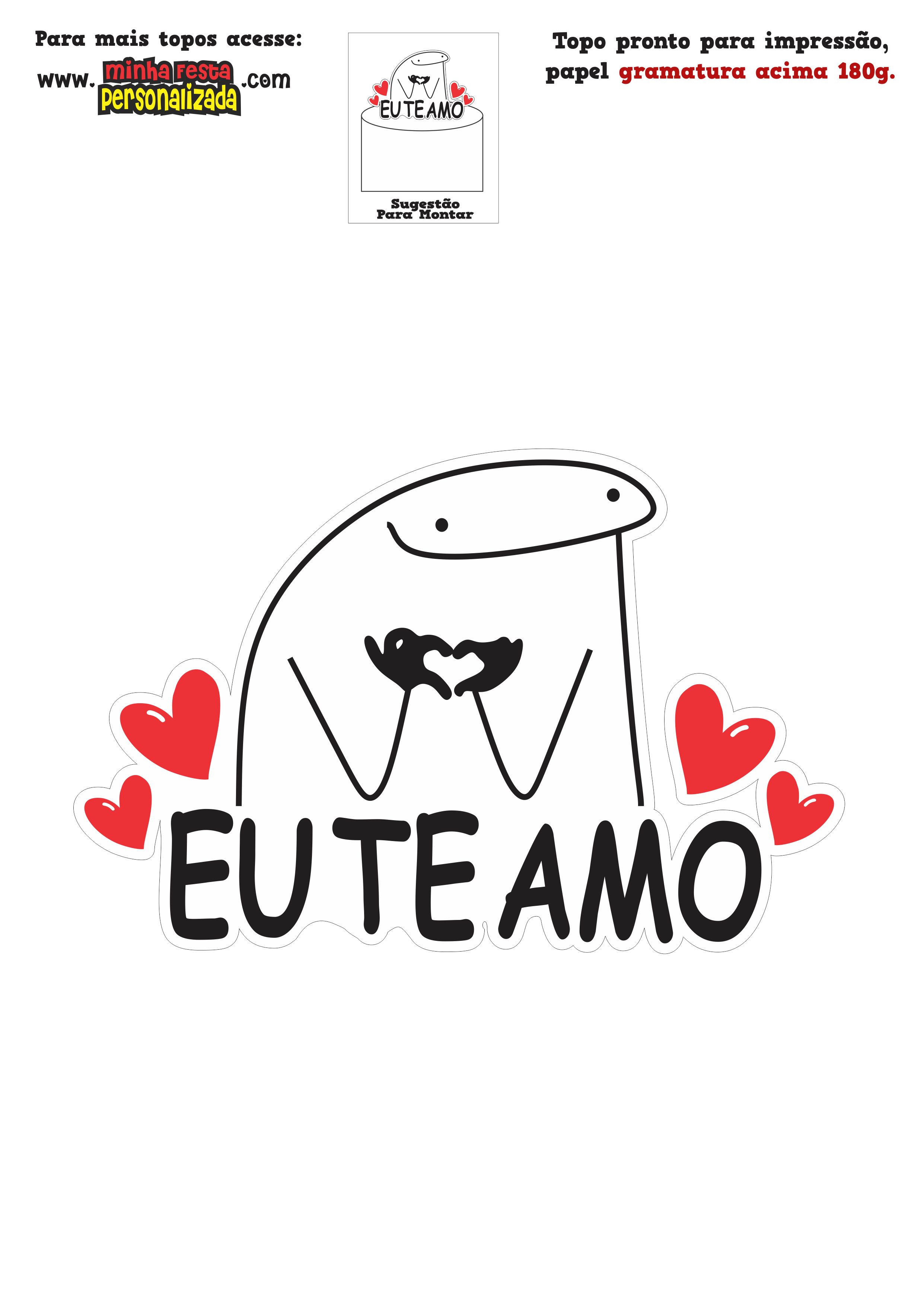 flork para topo de bolo para imprimir