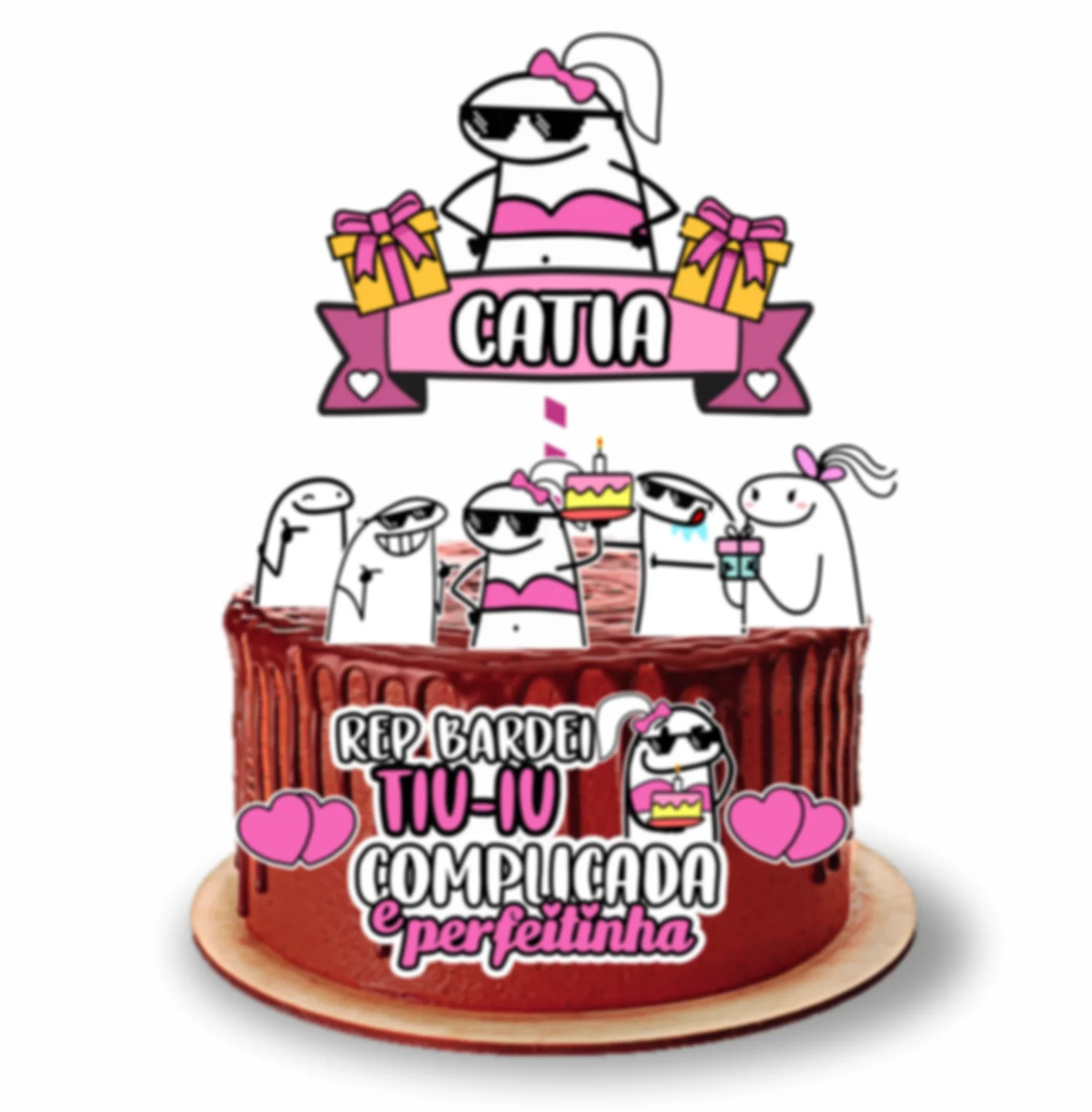 topo de bolo flork personalizado