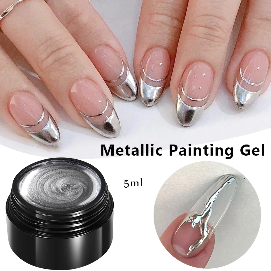 unhas em gel decoradas cinza e preto