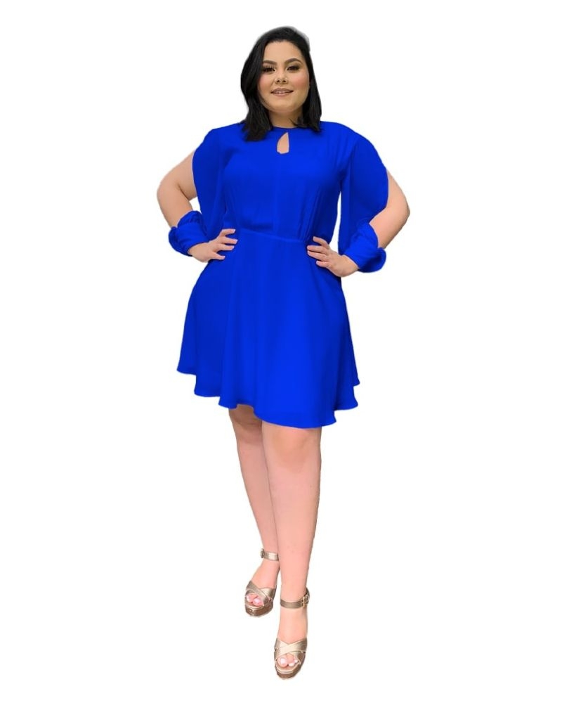 vestido azul royal curto para festa