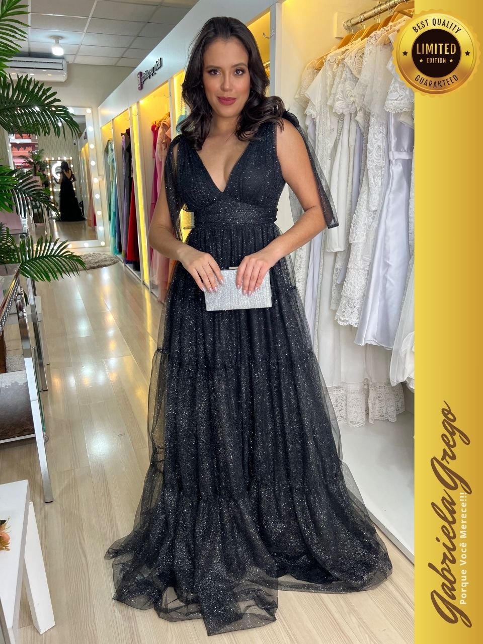 comprar vestido longo preto festa