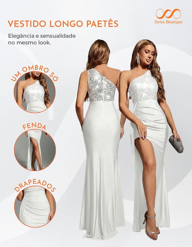 vestido longo lantejoula