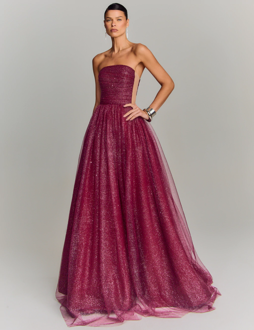 vestido longo lurex