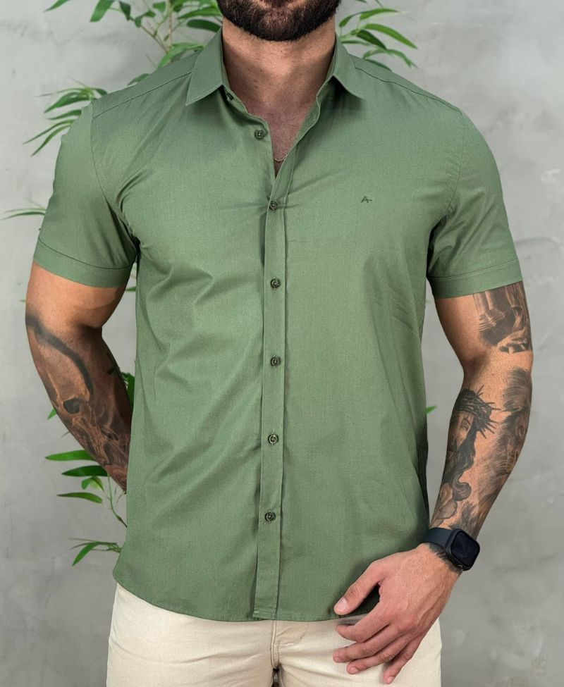 vestido verde musgo casual