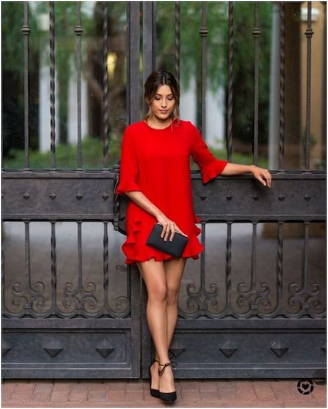 vestido vermelho curto de alcinha