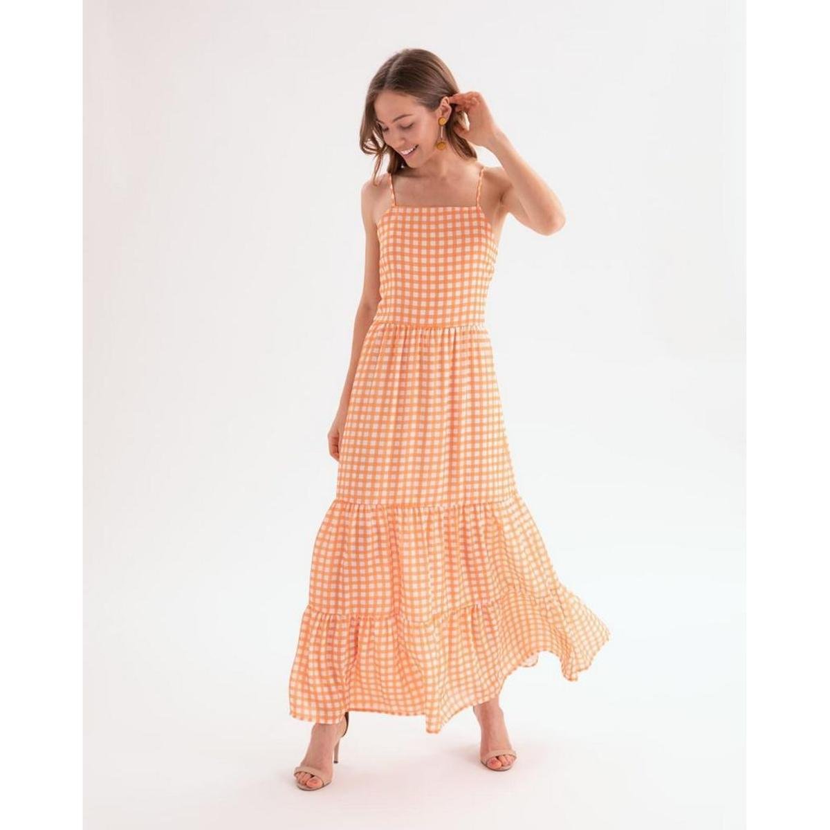 vestido vichy midi