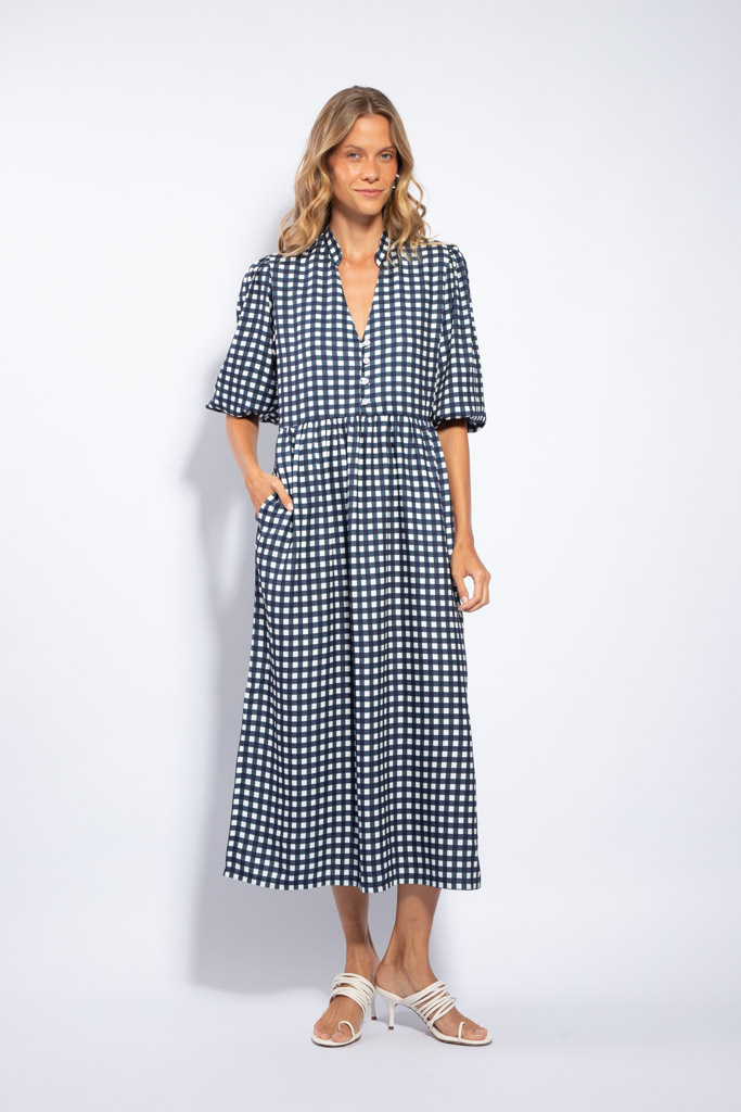 vestido vichy midi